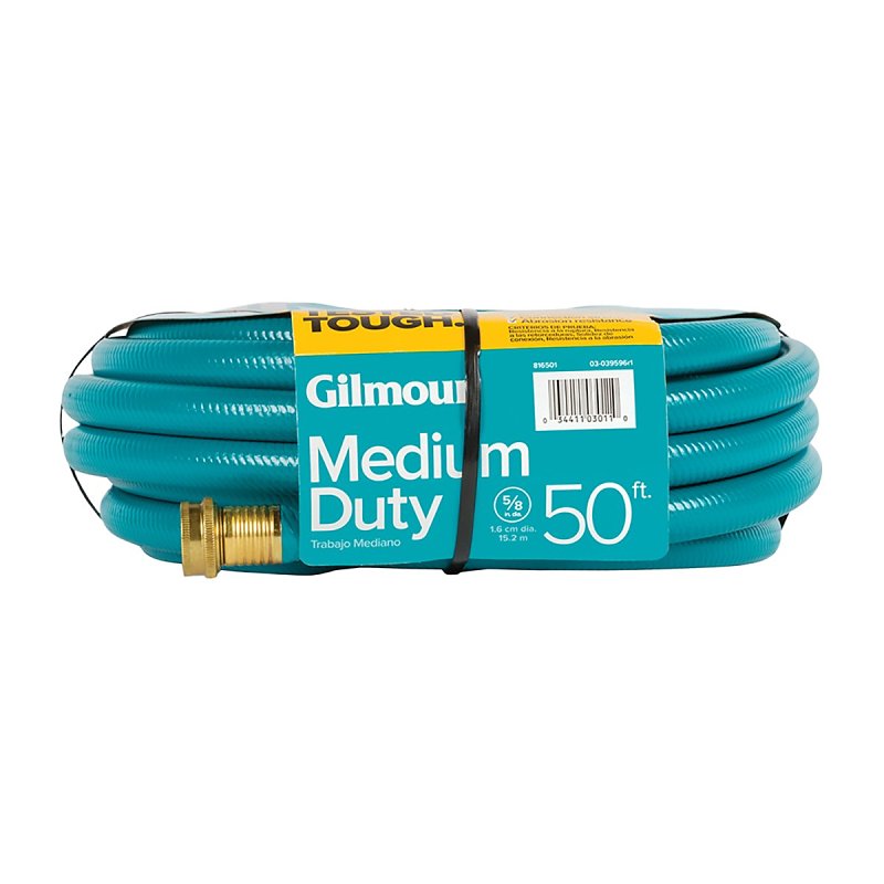 Gilmour 816501-1014 Medium-Duty Hose, 50 ft L, Metal/PVC, Blue