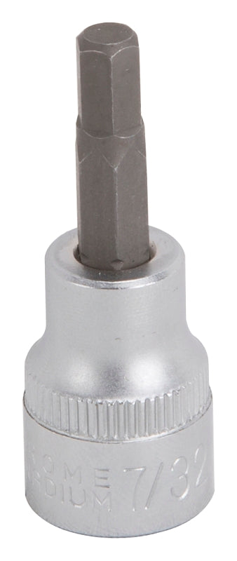 Vulcan 3506005720 Fractional Hex Bit Socket, 7/32 in Tip, 3/8 in Drive, Chrome, 1-7/8 in OAL