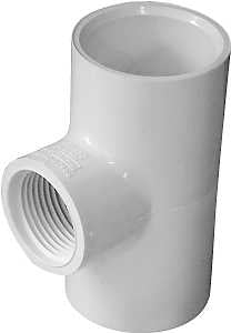 IPEX 435866 Pipe Tee, 1 x 3/4 in, Socket x Socket x FPT, PVC, White, SCH 40 Schedule, 150 psi Pressure