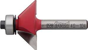 Freud 40-104 Chamfer Router Bit, 1-11/32 in Dia Cutter, 1/2 in L Cutting, 2-3/16 in OAL, 1/4 in Dia Shank, Carbide