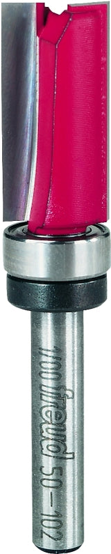 Freud 50-102 Flush Trim Bit, 1/2 in Dia Cutter, 2-5/8 in OAL, 1/4 in Dia Shank, 2-Cutter, Carbide