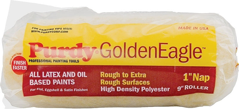 Purdy 144608093 Roller Cover, 1/2 in Thick Nap, 9 in L, Polyester Cover