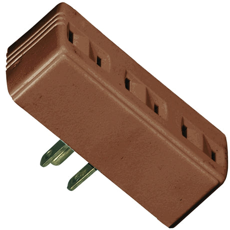 Eaton Wiring Devices BP1747B Outlet Tap, 2-Pole, 15 A, 125 V, 3-Outlet, Brown, 6.68 in L x 3.84 in W x 7.19 in H