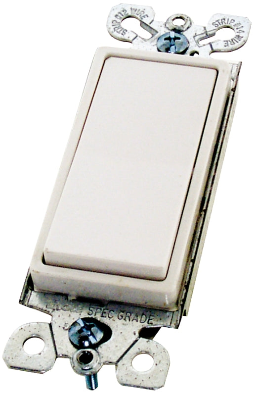 Eaton Wiring Devices 7501W-BOX Rocker Switch, 15 A, 120/277 V, SPST, Push Wire Terminal