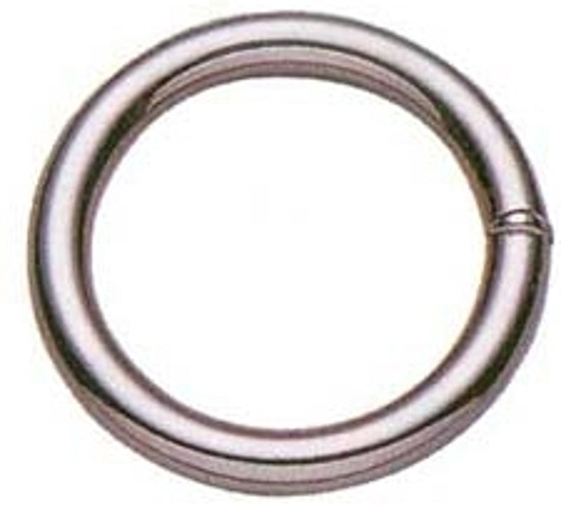 Baron Z-7-1 Welded Ring, 1 in ID Dia Ring, #7 Chain, Metal, Nickel Brass, Pack of 10