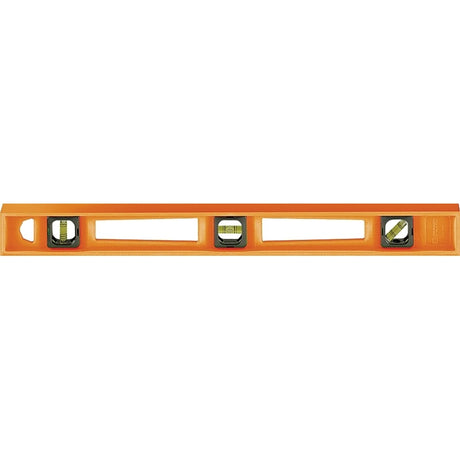 Johnson 7724-O I-Beam Level, 24 in L, 3-Vial, Non-Magnetic, Polystyrene, Orange