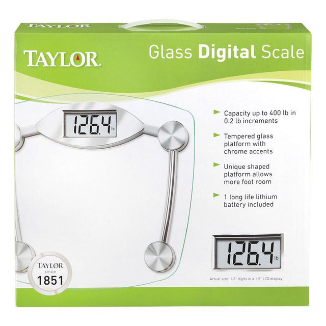 Taylor 400 lb Digital Bathroom Scale Clear, Pack of 2