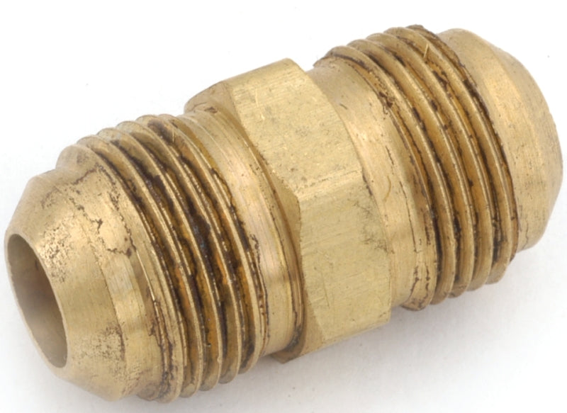 Anderson Metals 54802-06 Tube Union, 3/8 in, Brass, Flare, SAE 45 deg