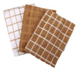 Ritz Mocha Cotton Check Kitchen Towel 3 pk, Pack of 3