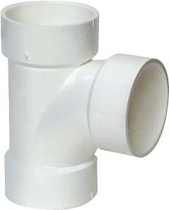 Canplas 192153 DWV Sanitary Pipe Tee, 3 in, Hub, PVC, White
