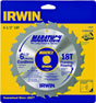 Irwin Marathon 14020 Circular Saw Blade, 6-1/2 in Dia, 5/8 in Arbor, 18-Teeth, Carbide Cutting Edge