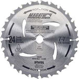 Irwin Marathon 14030 Circular Saw Blade, 7-1/4 in Dia, 5/8 in Arbor, 24-Teeth, Carbide Cutting Edge