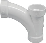 Canplas 194301 DWV Combination Tee Pipe Wye, 1-1/2 in, Hub, PVC, White, SCH 40 Schedule