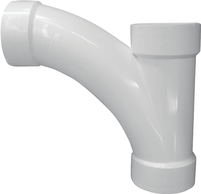 Canplas 194303 DWV Combination Tee Pipe Wye, 3 in, Hub, PVC, White, SCH 40 Schedule