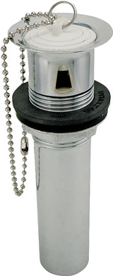 Plumb Pak PP3112PC Lavatory Plug, 1-1/4 in Dia x 12 in L Dimensions, Pop-Out, Brass, Chrome
