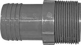 Boshart UPPA-15 Pipe Adapter, 1-1/2 in, MPT x Insert, Polyethylene, Gray, 160 psi Pressure
