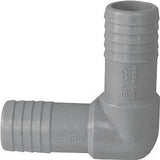 Boshart UPPE-07 Pipe Elbow, 3/4 in, Insert, 90 deg Angle, Polypropylene, Gray, 200 psi Pressure