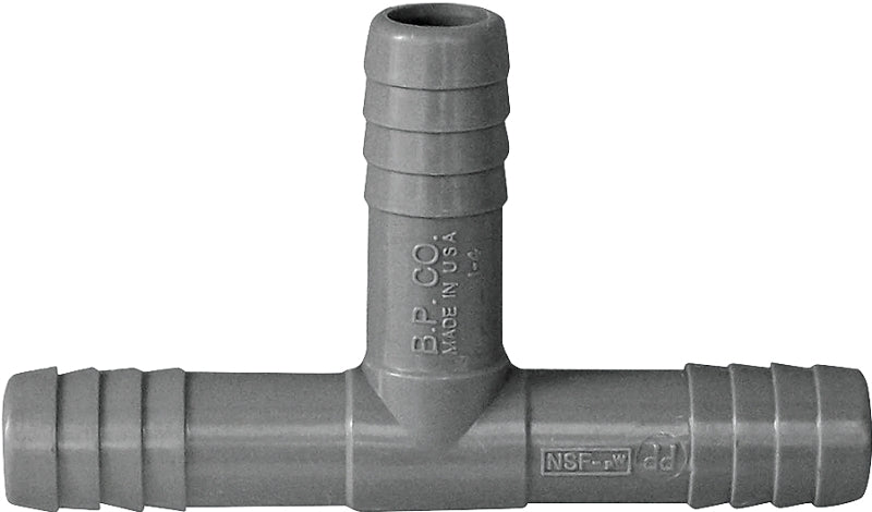 Boshart UPPT-05 Pipe Tee, 1/2 in, Insert, Polypropylene, Gray