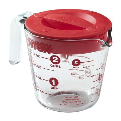 Pyrex 2 cups Glass/Plastic Clear/Red Measuring Cup, Pack of 6