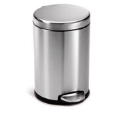 Simplehuman 4.5 L Silver Stainless Steel Mini Round Step Wastebasket