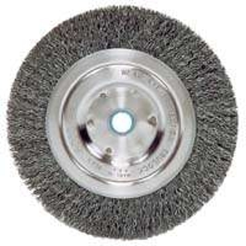 Vortec Pro 36063 Wire Wheel Brush, 5 in Dia, 1/2 to 5/8 in Arbor/Shank, Crimped Bristle, 0.014 in Dia Bristle
