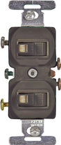 Eaton 271B-BOX Combination Toggle Switch, 15 A, 120/277 V, Back, Side Wire, Screw Terminal, Brown