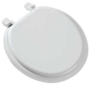 Bemis 66TT-000 Toilet Seat, Round, Molded Wood, White, Top-Tite Hinge