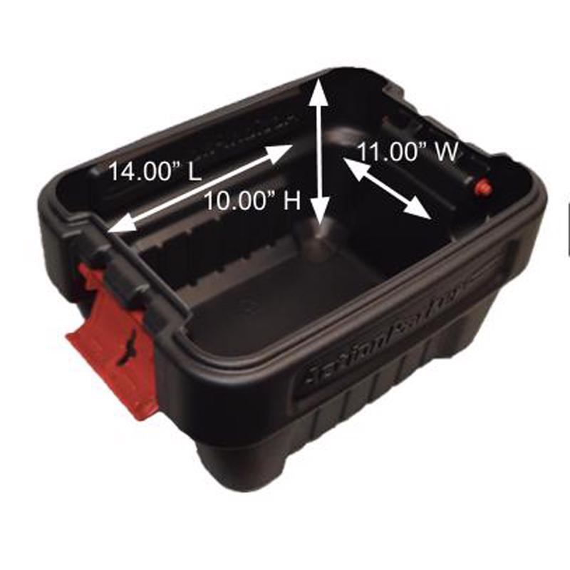 Rubbermaid ActionPacker 8 gal Black Storage Tote 12.1 in. H X 14.1 in. W X 20 in. D Stackable, Pack of 4