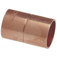 Nibco U600RS Series W00705C Pipe Coupling with Rolled Tube Stop, 3/8 in, Sweat, Copper, 779 psi Pressure