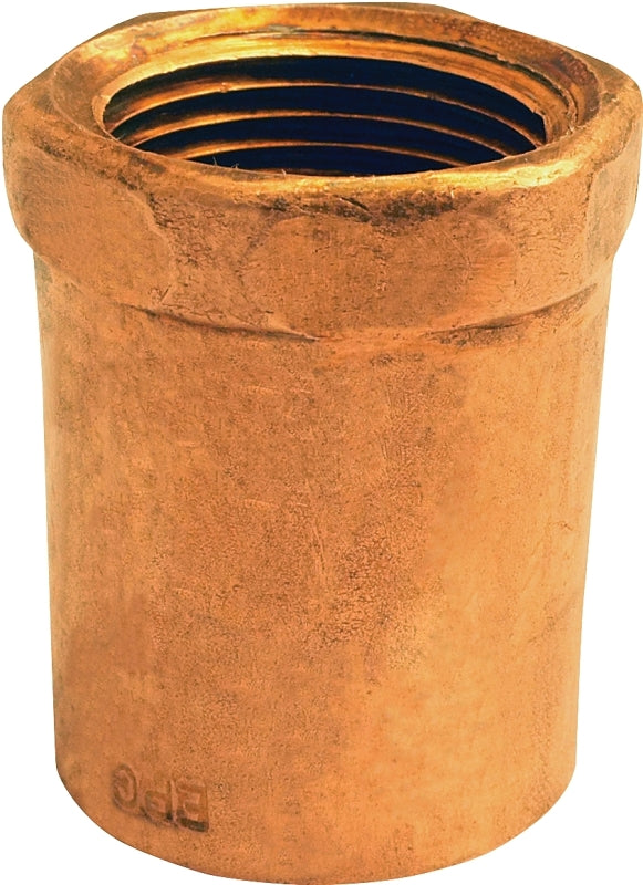 Nibco W01040T Pipe Adapter, 1/2 x 3/4 in, Sweat x FPT, Copper