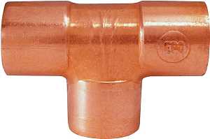 Nibco U611 Series W01620T Pipe Tee, 3/8 in, Sweat, Copper, 779 psi Pressure