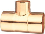 Nibco 611-3/4x3/4x1/2 Reducing Tee, 3/4 x 1/2 in, Sweat, Copper, 582 psi Pressure