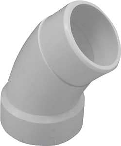 Canplas 192403 Street Pipe Elbow, 3 in, Hub x Spigot, 45 deg Angle, PVC, SCH 40 Schedule