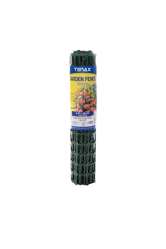 Tenax 2A140089 Home Fence, 25 ft L, 2 x 2 in Mesh, Polypropylene, Green