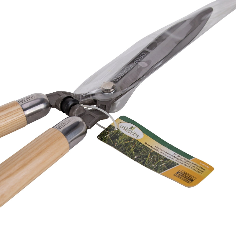 Landscapers Select 6147375 Forge Hedge Shear, Straight with Wave Curve Blade, 8-1/2 L Blade, Steel Blade, 22 in OAL