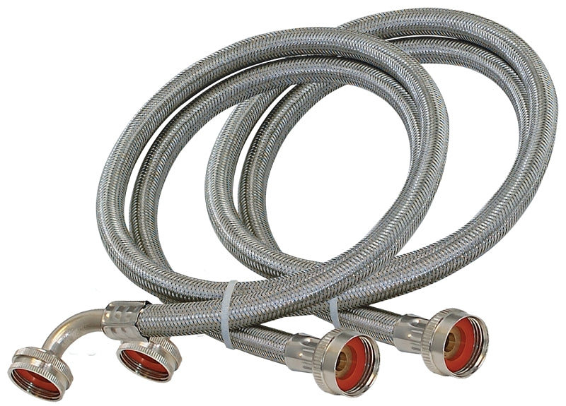 Eastman 48378 Washing Machine Discharge Hose, 3/4 in ID, 6 ft L, FHT x FHT, Stainless Steel