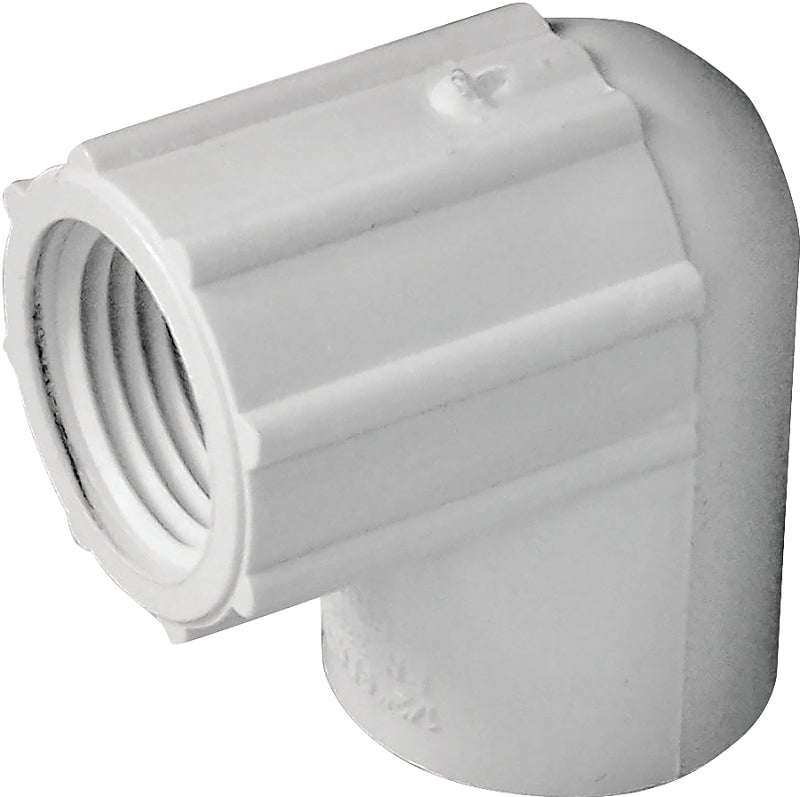 IPEX 435506 Pipe Elbow, 1/2 in, Socket x FPT, 90 deg Angle, PVC, White ...
