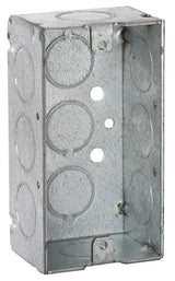 Raco 8650 Series Welded Handy Box, 11-1/2 cu-in, 1-Gang, 11-Knockout, 1/2 in Knockout, Steel, Gray