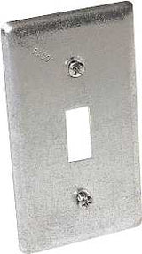 Raco 865 Box Cover, 0.49 in L, 2.313 in W, 1-Gang, Steel, Gray, Galvanized