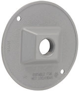 Hubbell 5193-0 Cover, Cluster, Lampholder, 4-1/8 in Dia, 4-1/8 in W, Round, Metal, Gray, Powder-Coated, 20/CT