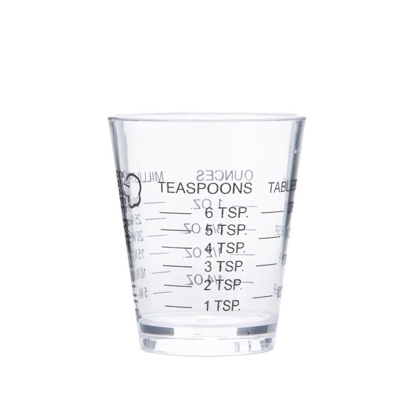 Chef Craft 1/8 cups Plastic Clear Measuring Cup, Pack of 3