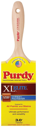Purdy 380530 Trim Brush, Hardwood Handle, 3 in W, Flat Brush, Nylon/Polyester Bristle, Beaver Tail Handle