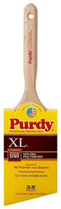 Purdy XL Glide 144152335 Trim Brush, 3-1/2 in W, Angular Brush, 3-3/8 in L Bristle, Nylon/Polyester Bristle
