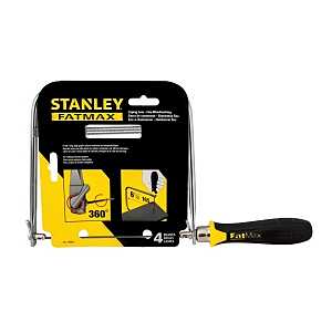 STANLEY 15-106A Coping Saw, 6-3/8 in L Blade, 15 TPI, HCS Blade, Plastic/Rubber Handle