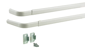Kenney White Traditional/Transitional Double Curtain Rod 28 in. L X 48 in. L