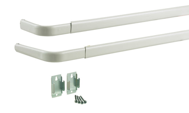 Kenney White Traditional/Transitional Double Curtain Rod 28 in. L X 48 in. L