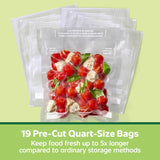 FoodSaver 1 qt Clear Vacuum Freezer Bags 19 pk