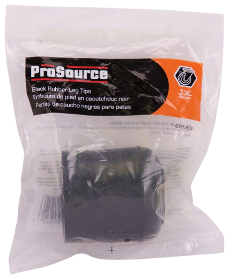 ProSource FE-50638-B Furniture Leg Tip, Round, Rubber, Black, 1-1/4 in Dia, 1.7 in H, Pack of 48