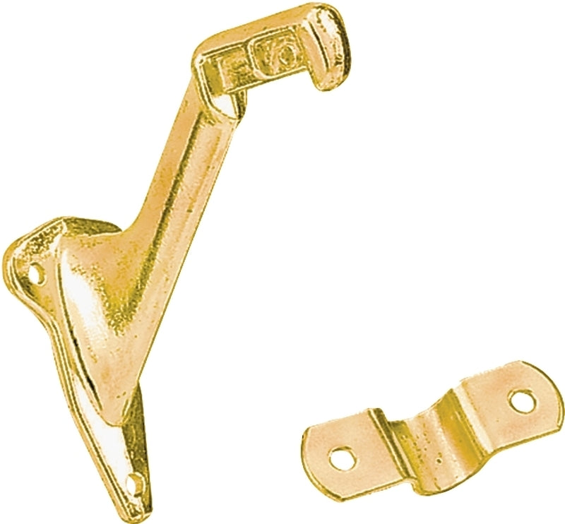 National Hardware N830-131 Handrail Bracket, Zinc, Polished Brass