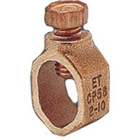 nVent ERICO CP58 Ground Clamp, Clamping Range: 1/2 to 5/8 in, #10 to 2 AWG Wire, Silicone Bronze, Pack of 50